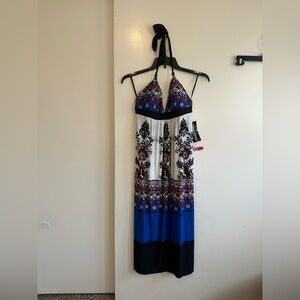 Chic Multicolor Halter Maxi Dress